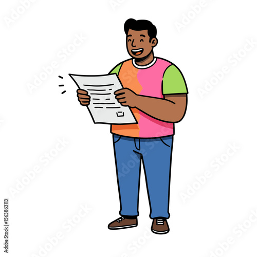 Man reading newspaper or documents with concerned expression. Ideal for news consumption, information analysis, or report examination.
