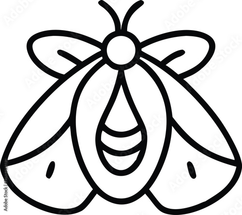  apple moth line arts with white background