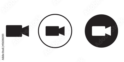 Video camera icons set. movie sign. video camera symbol. video camera icon for streaming , face time icons video call symbol.