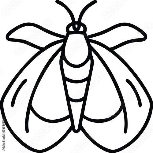  apple moth line arts with white background