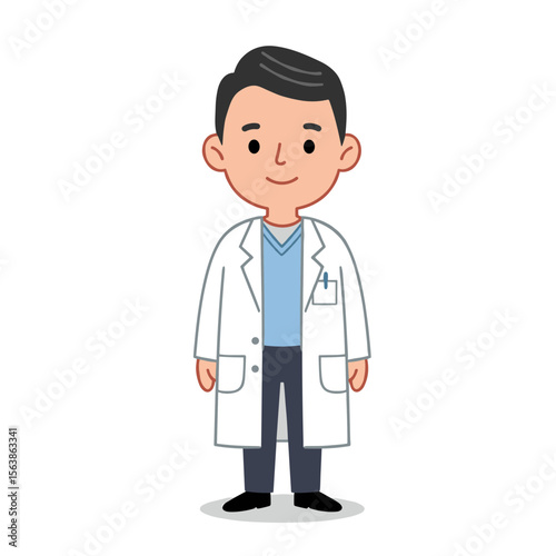 Boy in medical white coat professional doctor uniform. Great for healthcare education, medical careers, or pediatric services.