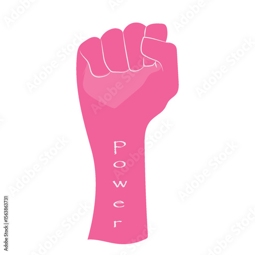 Women empowerment concept, hand and arm demonstration, vector illustration design background 