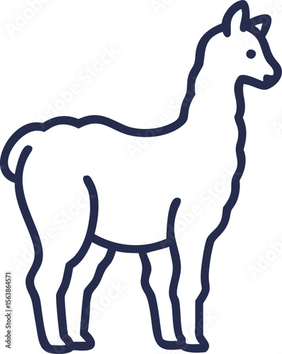  alpaca line arts with white background