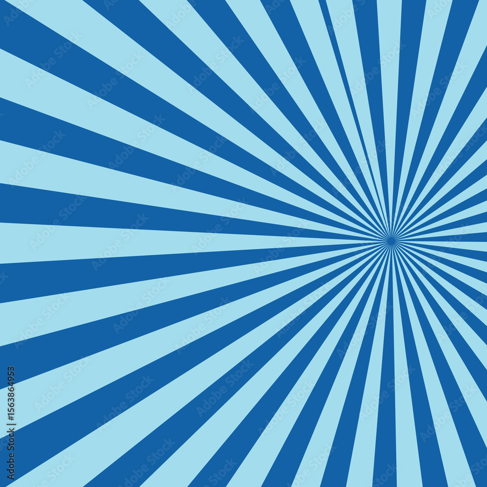 Obraz premium Sunlight rays background. powder blue and white color burst background. Sun beam ray sunburst wallpaper. Retro bright backdrop.