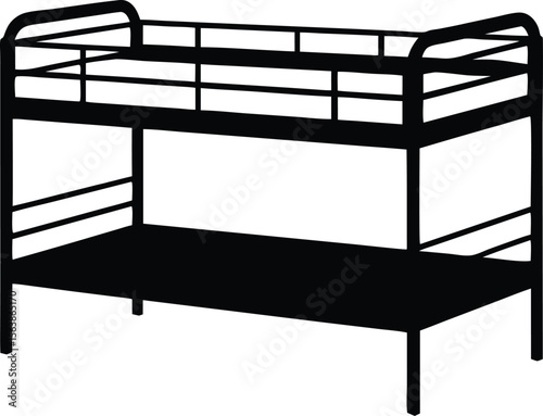 bunk bed silhouette vector illustration