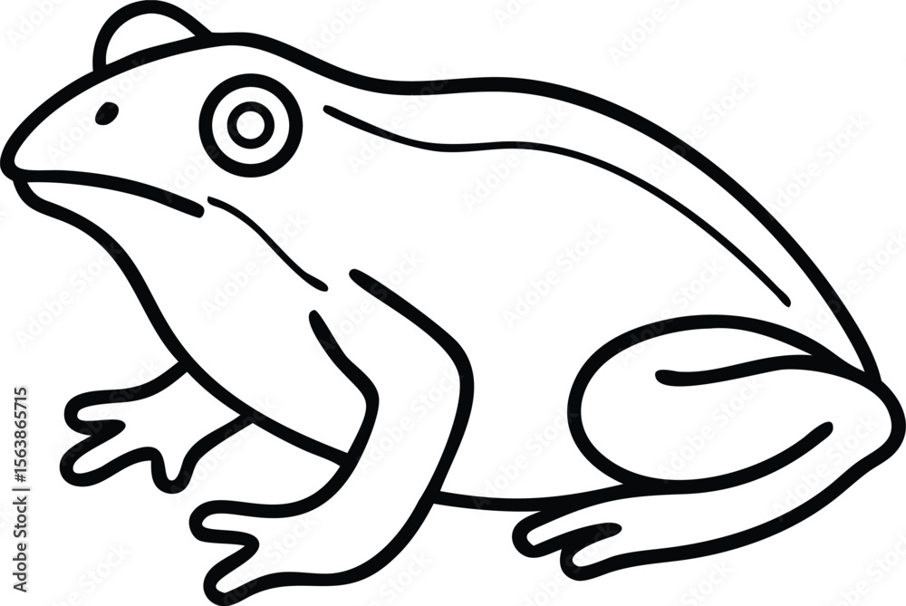 Obraz premium african bullfrog line arts with white background