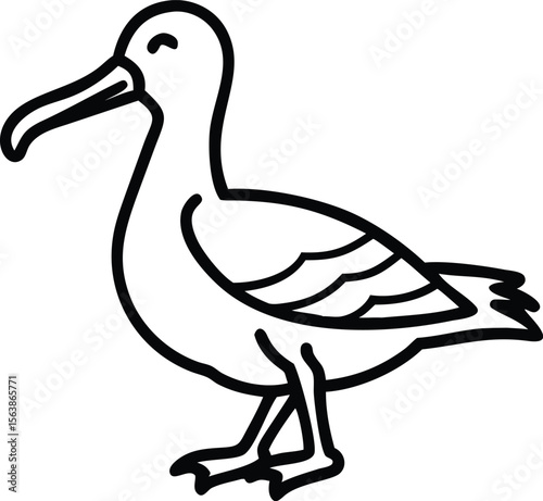  albatross line arts with white background 