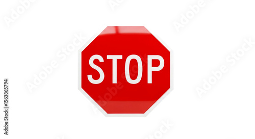Stop Sign: Octagonal Red and White Traffic Sign for Safety and Regulation
