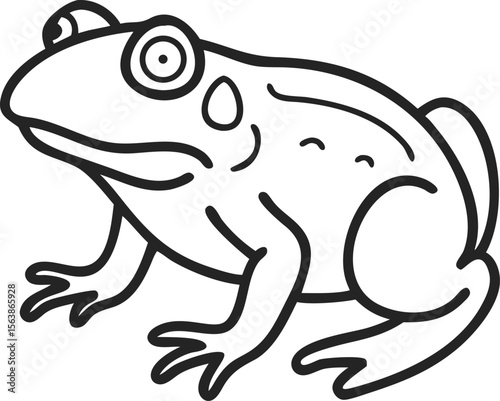  african bullfrog line arts with white background