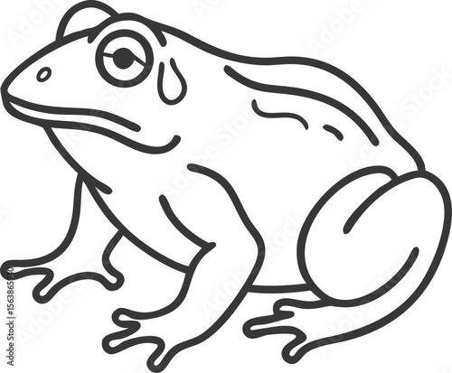  african bullfrog line arts with white background