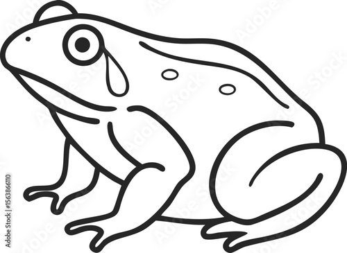  african bullfrog line arts with white background