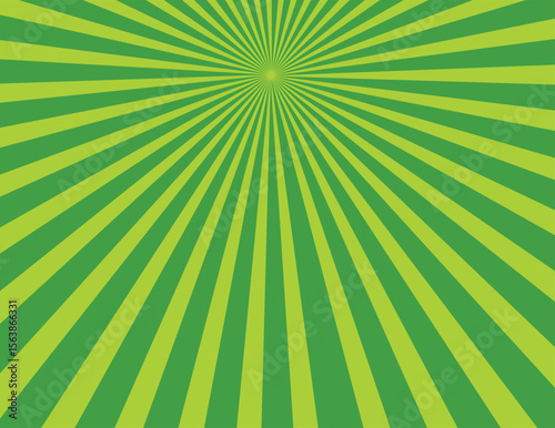 Sunlight rays vertical background. Sage green color burst background. Sun beam ray sunburst wallpaper. Retro bright backdrop. Vintage poster or placard