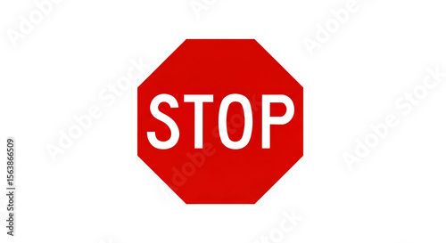 Stop Sign: Octagon-Shaped Red and White Traffic Sign for Safety and Regulation