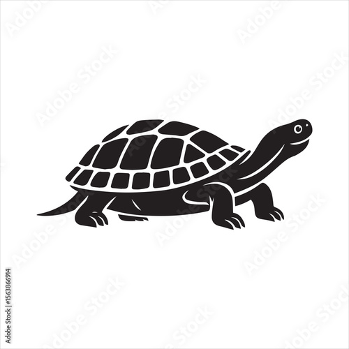 Turtle silhouette vector black color and white background