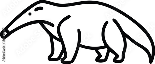   anteater line arts with white background