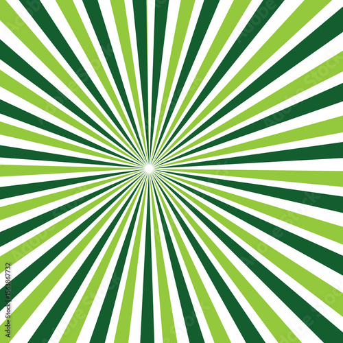 abstract green white sun rays, sunburst retro styled comics book texture background