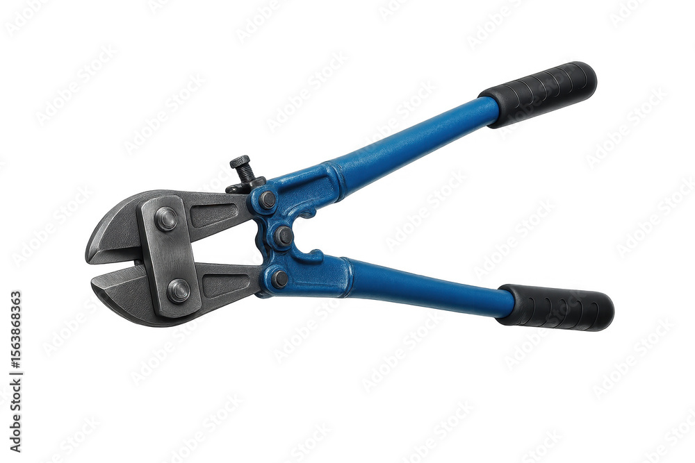 Fototapeta premium Blue bolt cutter isolated on transparent background, heavy duty cutting tool