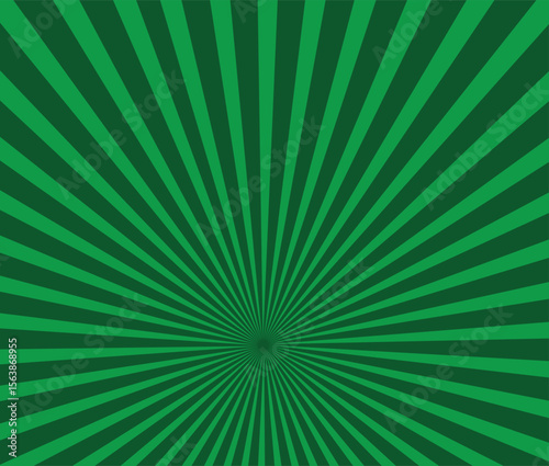 Vibrant Green Sunburst Pattern Background. Ray star burst backdrop