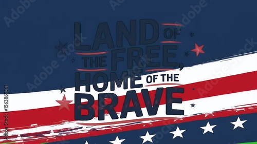 Animated Patriotic Slogan with Flying Stars and Confetti on Green Screen for Celebration Footage