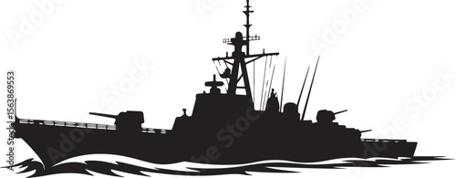 Naval Warship Silhouette