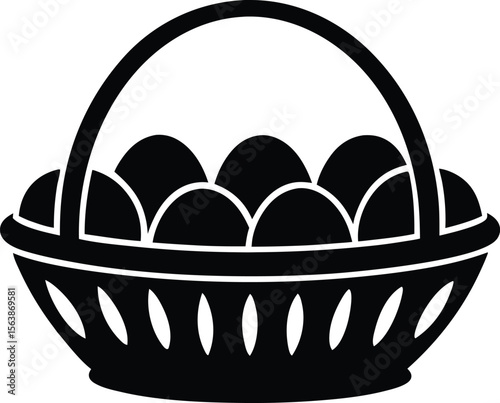 easter basket silhouette vector