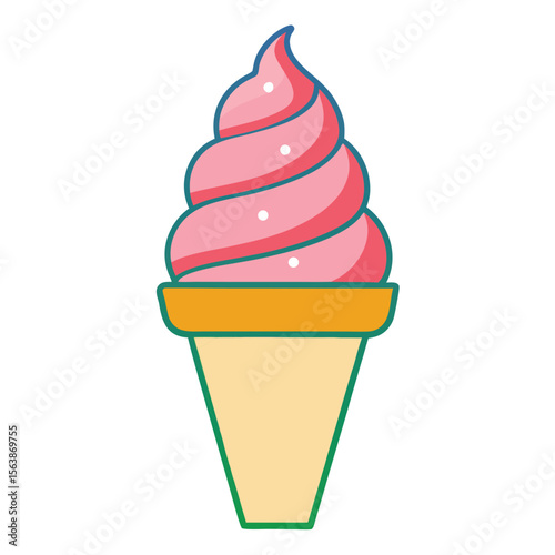 A delicious set of cold, sweet ice cream cones with chocolate, strawberry, and vanilla flavors