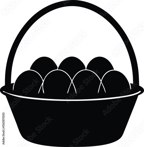 easter basket silhouette vector