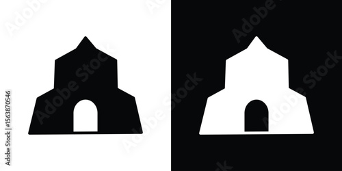 cave icon of glyph style design vector pack