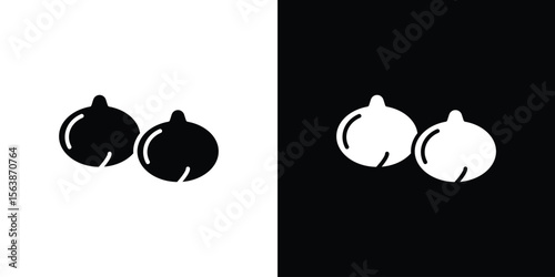 Chickpeas hummus icon of glyph style design vector pack