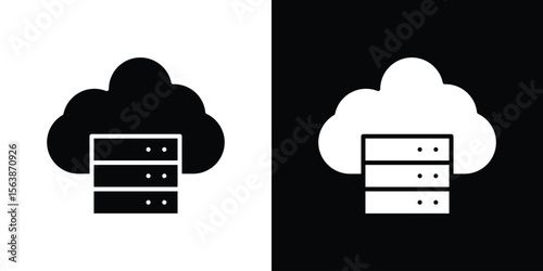 Cloud server icon of glyph style design vector pack