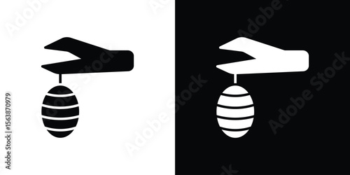 Cocoon icon of glyph style design vector pack