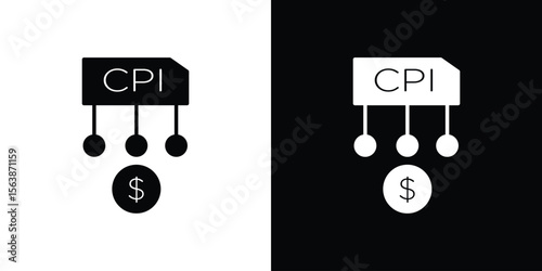 Consumer prices index icon of glyph style design vector pack