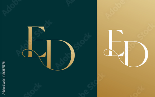 Initial letter ED DE logo design vector illustration for couple, wedding, and business