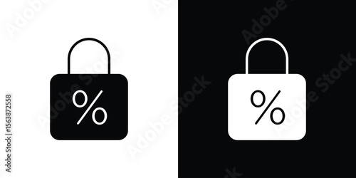 Fixed rate mortgage icon of glyph style design vector pack