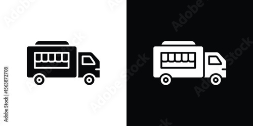 Food truck icon of glyph style design vector pack
