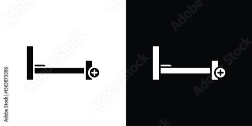 Hospital bed icon of glyph style design vector pack