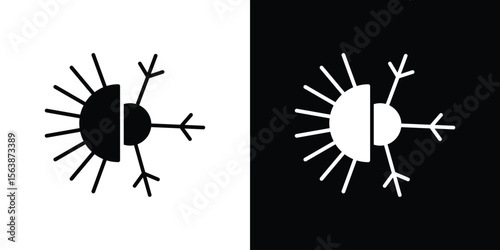 Hot and cold icon of glyph style design vector pack