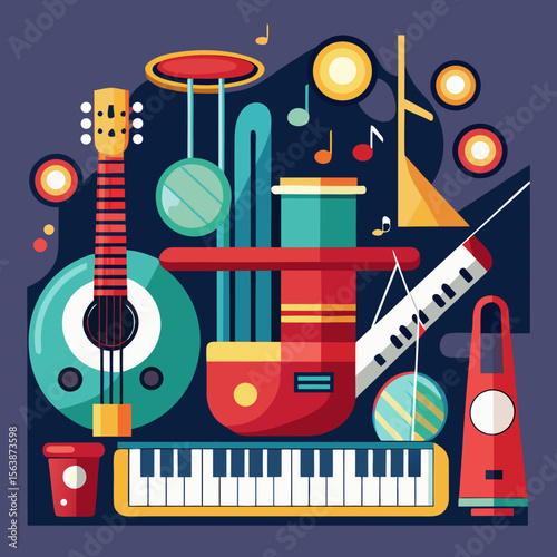 vector illustration of a musical instruments