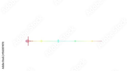 Abstract sound wave animation on the white background. Digital interface element. Seamless loop