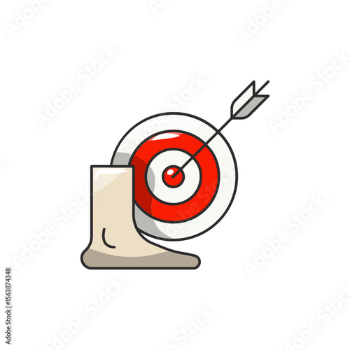 Step Goal Icon, Foot Target Fitness Motivator.
