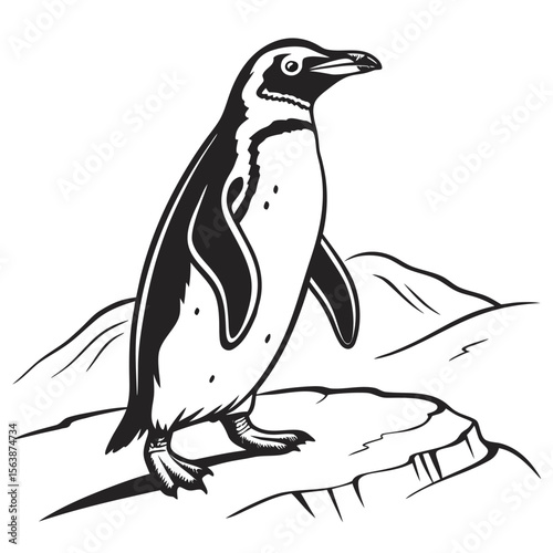 penguin silhouette vector