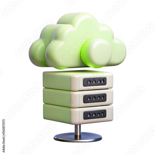 3d rendered cloud server stack