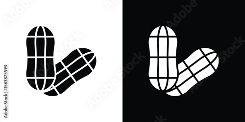 Peanut icon of glyph style design vector pack