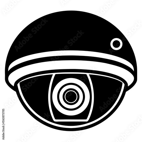 Security camera surveillance dome cctv system equipment silhouette