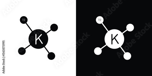Potassium icon of glyph style design vector pack