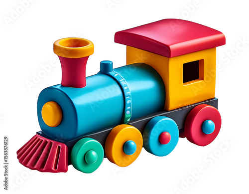 3D colorful toy train ready for adventure