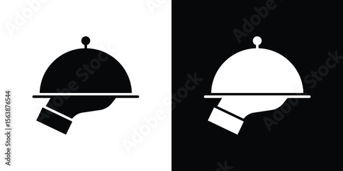 Restaurant Tray icon of glyph style design vector pack