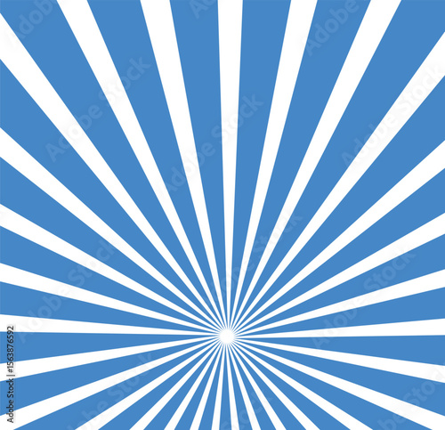 Sunlight rays background. powder blue and white color burst background. Sun beam ray sunburst wallpaper. Retro bright backdrop.