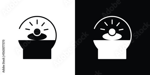 Solarium icon of glyph style design vector pack