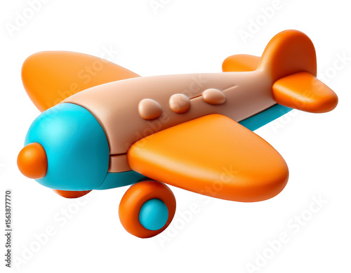 3D whimsical toy airplane ready for take off